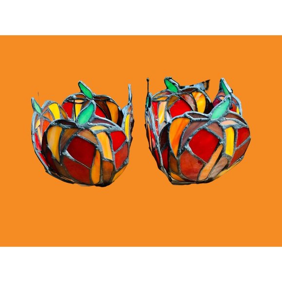 Accents Stained Glass Apple Votive Candle Holders Poshmark